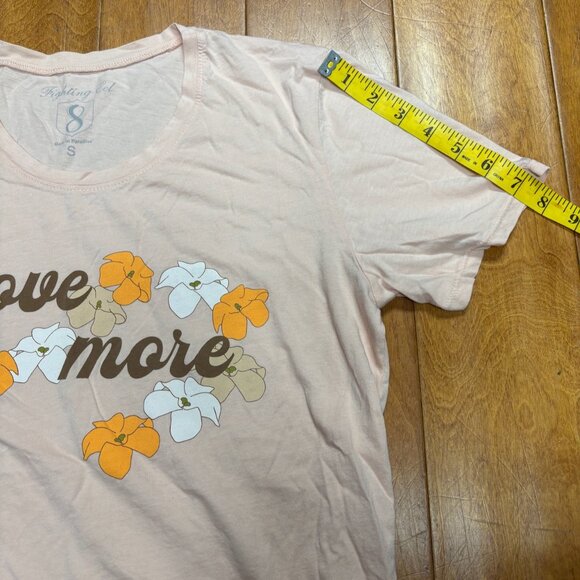 Fighting Eel Womens Graphic T-Shirt Size S Aloha Artsy Hawaiian Floral Love - Picture 7 of 9